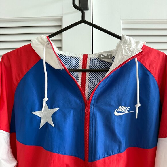 Nike Men’s Windrunner Windbreaker Jacket Red White Blue Mens SZ L - Picture 4 of 8
